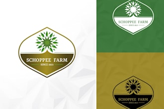 do landscape vegetable garden logo farming and agriculture branding