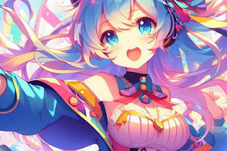 draw anime art illustration for fanart, pfp or vtuber