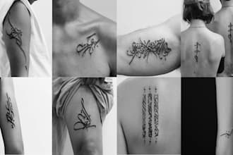 design unique handdrawn persian arabic calligraphy tattoo