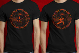 create a creative premium karate sports t shirt design