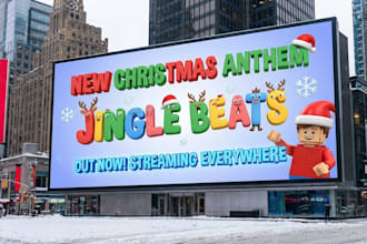 create a billboard style christmas music campaign for your track