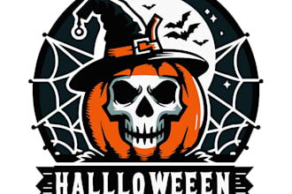 design abstract halloween logo with satisfaction guarantee