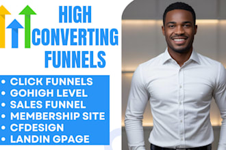 build clickfunnels or gohighlevel sales funnel and website