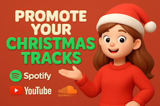 promote your christmas tracks on spotify, youtube and soundcloud