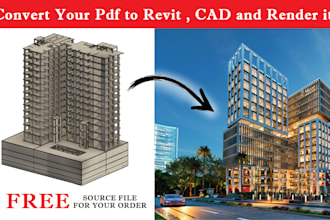 convert PDF drawings to revit, autocad and render it