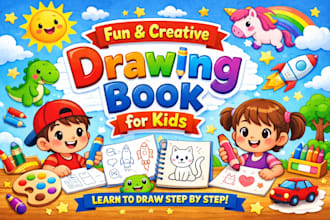 draw children book illustration for colouring