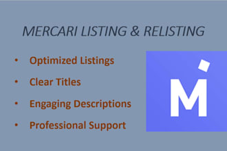 professionally list and re list your products manually on mercari