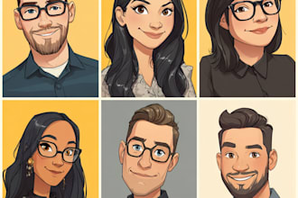 draw cartoon vector portrait with your face