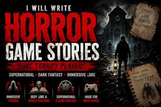 write impressive horror game lore, quests and supernatural stories