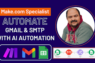 automate gmail, SMTP with make ai agent