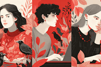draw vectorised, modern, flat illustrations