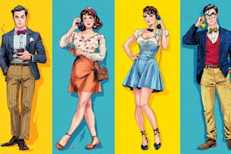 create authentic retro comic illustration