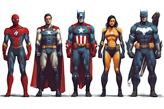 draw a superhero cartoon characters