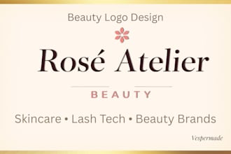design a clean feminine beauty logo for skincare, lash tech, and beauty brands