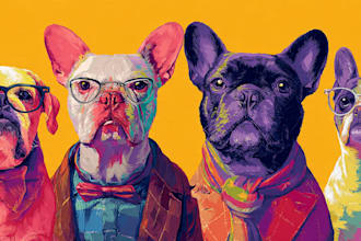 draw pop art dog cat pet potrait