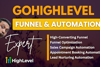build your gohighlevel sales funnel, email and SMS automation as a ghl expert