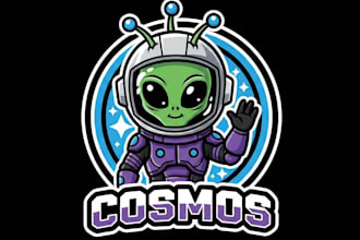 do alien smoking killer mascot logo design