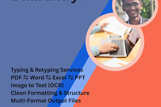 provide data conversion, typing, retyping, and document formatting services