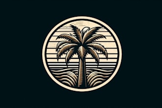 design a vintage custom tree and bar logo for your brand