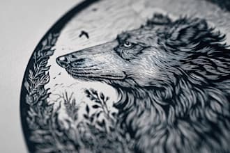 do linocut carving prints style illustration