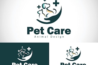 design animal dog pet care veterinary logo