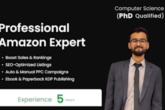 be your amazon expert for KDP publishing, PPC ads, listing and account ma