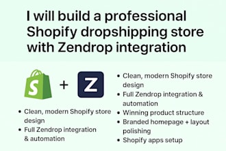 build a professional shopify dropshipping store with zendrop integration