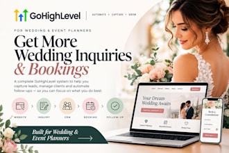 build a gohighlevel wedding planner website and booking funnel