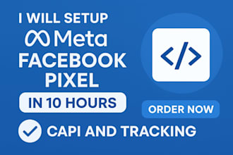setup meta facebook pixel, capi tracking in 10 hours
