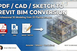 convert PDF, dwg, or images into accurate revit bim 3d models
