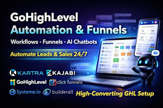 help you setup gohighlevel workflows automation salesfunnel website ai chatbot