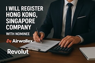 register hong kong, singapore company with nominee and airwallex, revolut