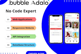 develop a custom bubble io website, bubble app, saas ai website, saas app, mvp