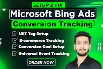 setup microsoft bing ads uet tag, ga4, ecommerce conversion goal tracking by GTM