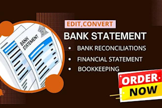 reconcile bank statement PDF to editable format