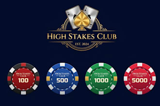 design elegant poker logo poker chip design for your game