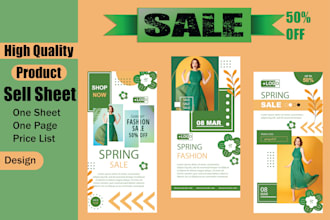 do modern minimalist and professional sell sheet and price list design
