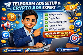 set up telegram ads and promote your crypto project