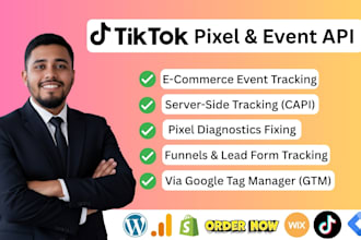 setup tiktok pixel, conversion tracking, event API with google tag manager