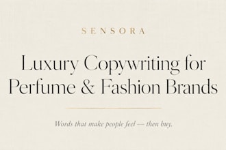 write luxury copywriting for perfume and fashion brands