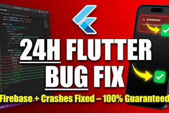 fix flutter bugs, firebase issues and crashes in 24 hours
