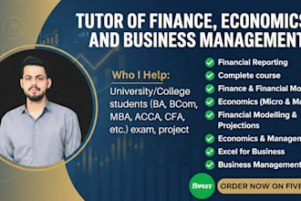 be tutor of finance, economics and econometrics