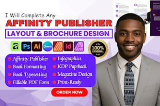 design professional brochure, product catalog, magazine by affinity or indesign