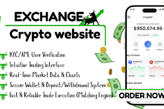 develop exchange website, p2p crypto exchange website, stock trading website dex