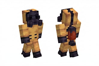 create custom minecraft blockbench 3d model, animation and textures
