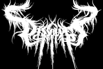 esign dark gothic lettering with metal, horror or tattoo style