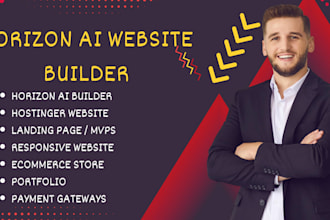 build a fully custom design ai powered website, web app using hostinger horizon