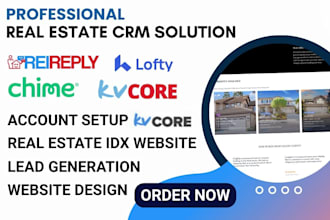 setup lofty CRM website real estate CRM idx website and follow up boss