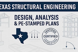 provide texas structural engineering design, autocad, permit drawing pe stamped