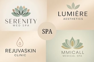 design med spa, spa, wellness, skincare, medical logo